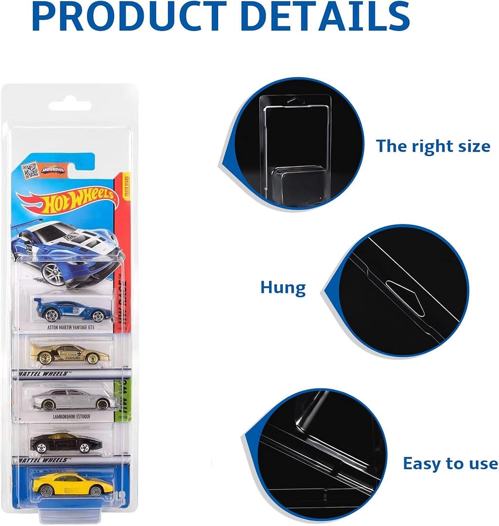 10 Custodie Protettive HPD Per Hot Wheels - Spessore 0.8mm - Per Card Premium E Mainline